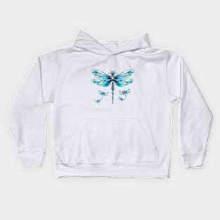 Aqua Blue Dragonflies Kids Hoodie